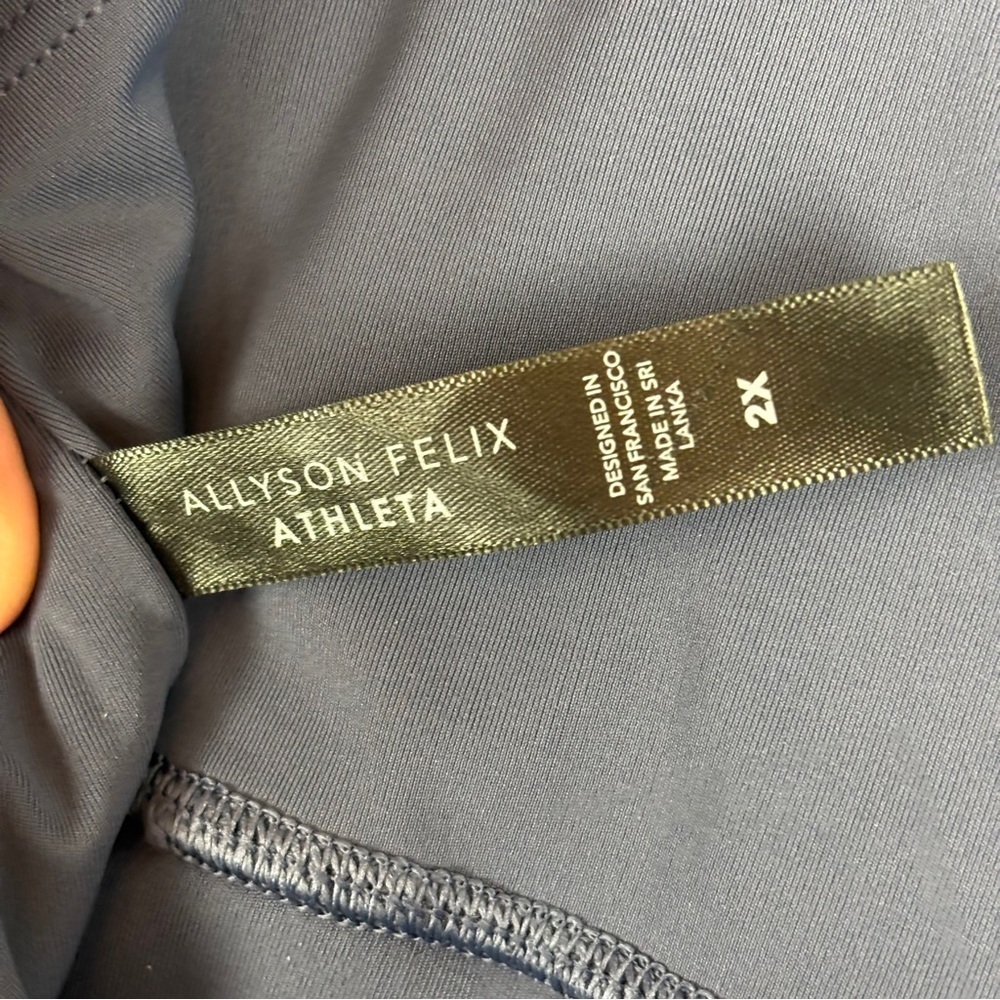 NWT Athleta x Allyson Felix Collab Gray Athletic Shorts w/ Drawstring Sz 2X - Picture 9 of 10